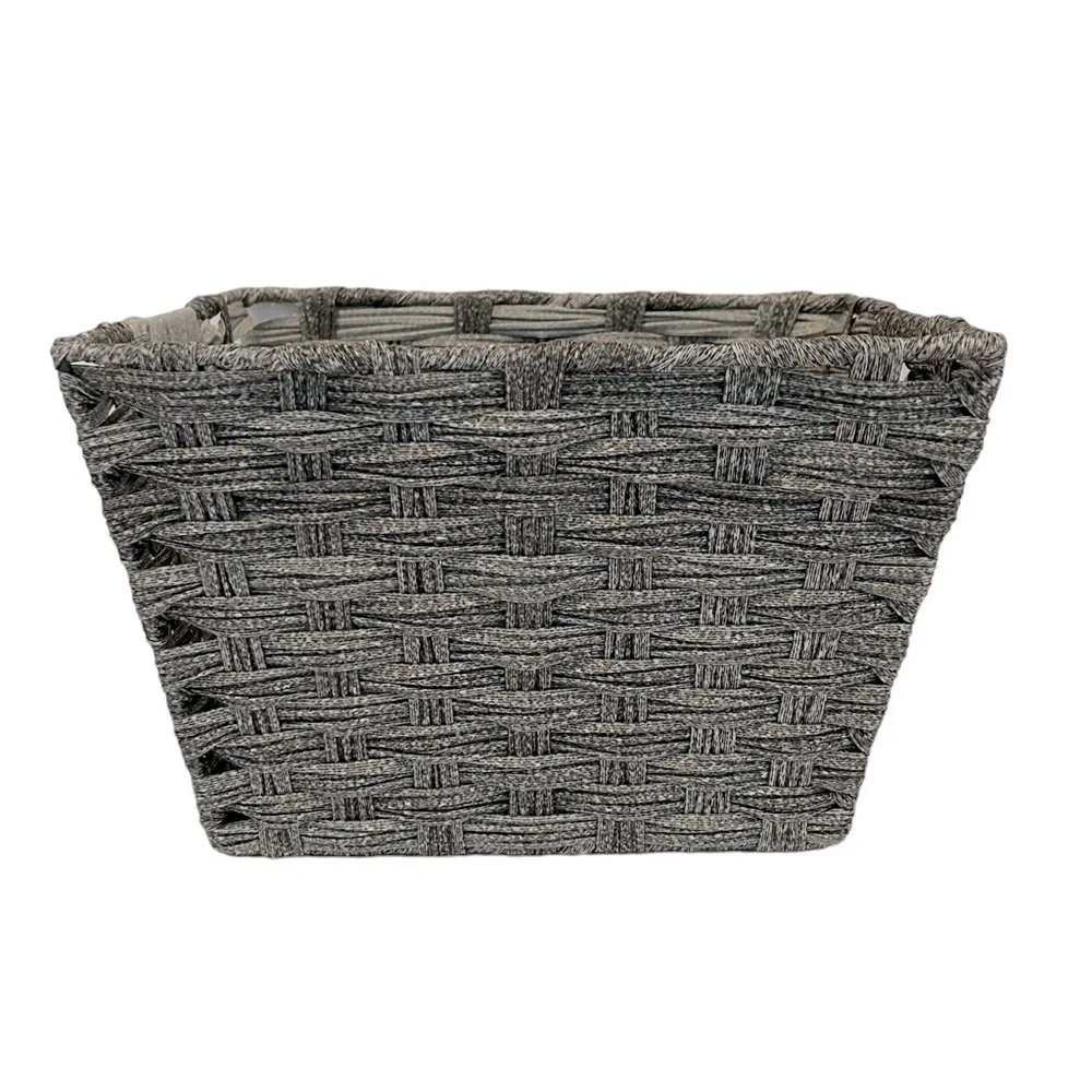 mDesign Basket Gray Silver Woven Functional Get organized in style Like new